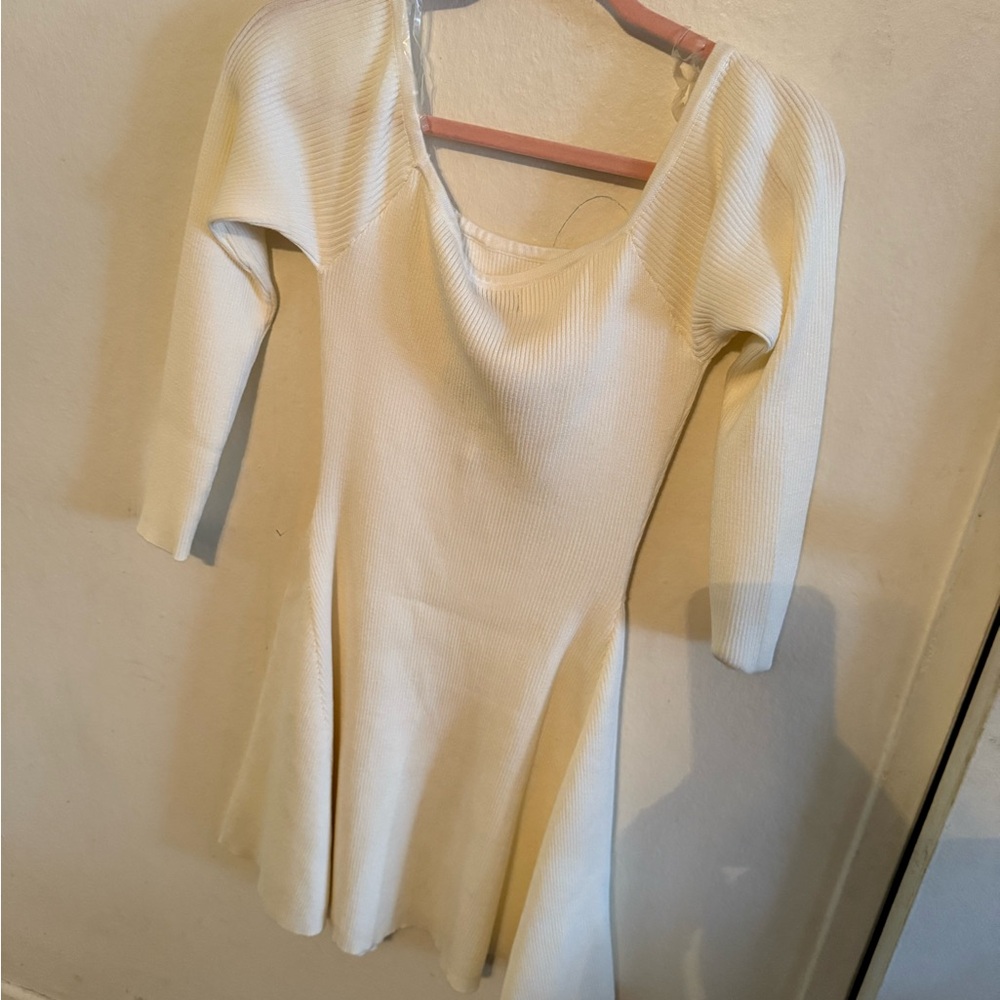 Say What? Cream Long Sleeve Dress